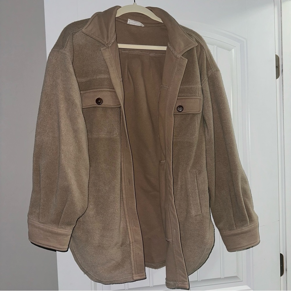 Carly Jean Los Angeles Beige Fleece Outerwear